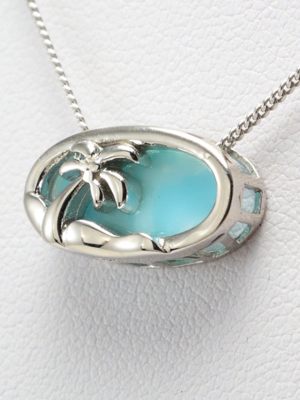 LARIMAR NECKLACE, CURB Chain Necklace, Larimar Gemstones, 925 Sterling Silver